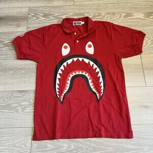 Bape Shark Polo T-Shirt Red Size M